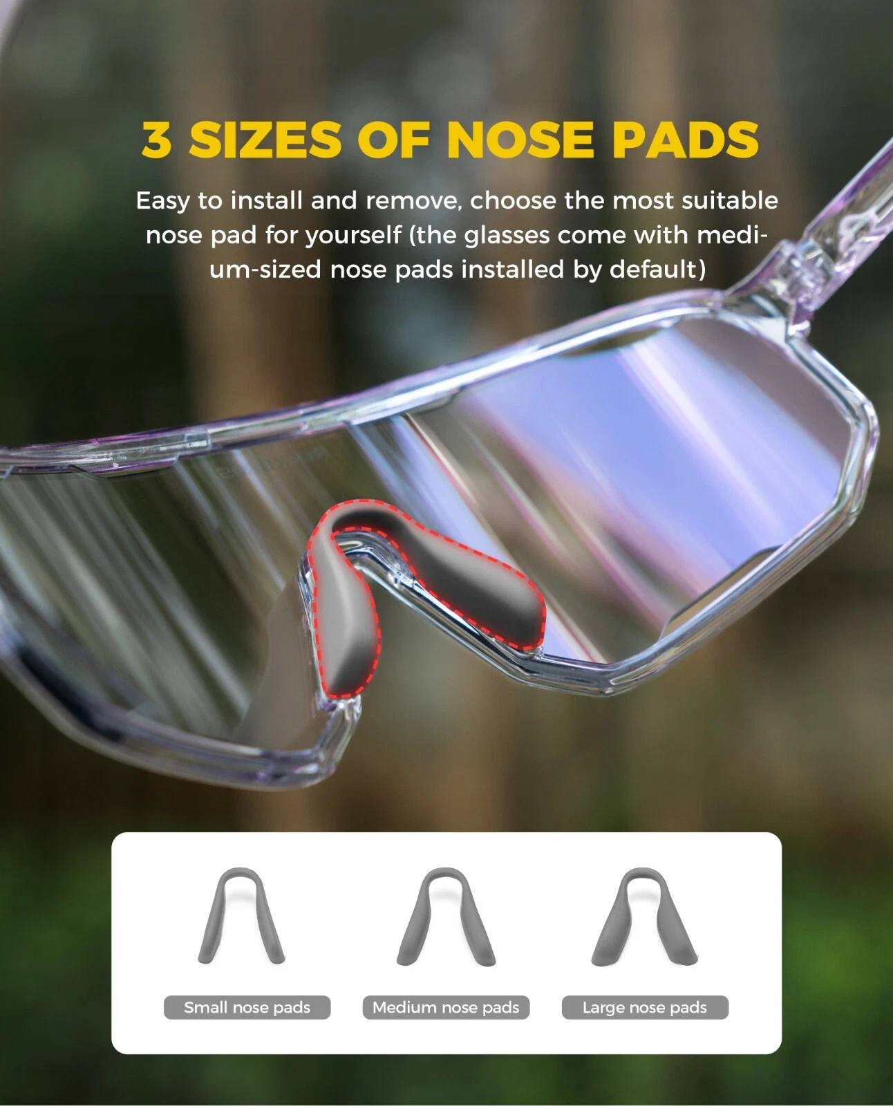 Ochelari de ciclism ROCKBROS, ochelari sport, ramă fotocromatică TR polarizată, unisex [2]