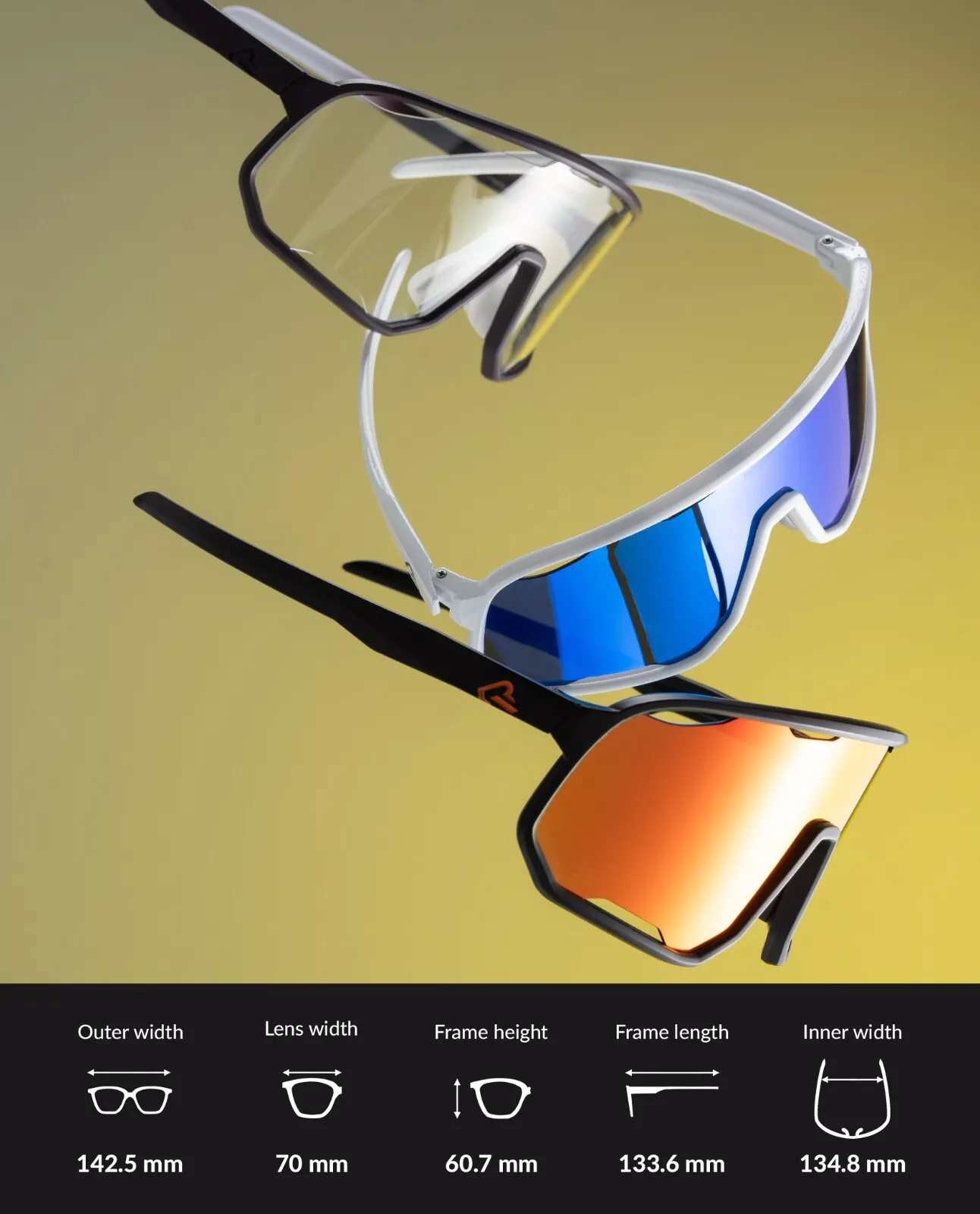 Ochelari de ciclism ROCKBROS, ochelari sport, ramă fotocromatică TR polarizată, unisex [4]