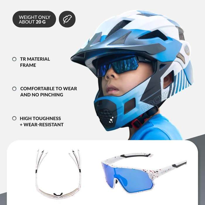 Ochelari de ciclism ROCKBROS pentru copii, ochelari fotocromatici/polarizați, ochelari de ciclism UV400 - [3]