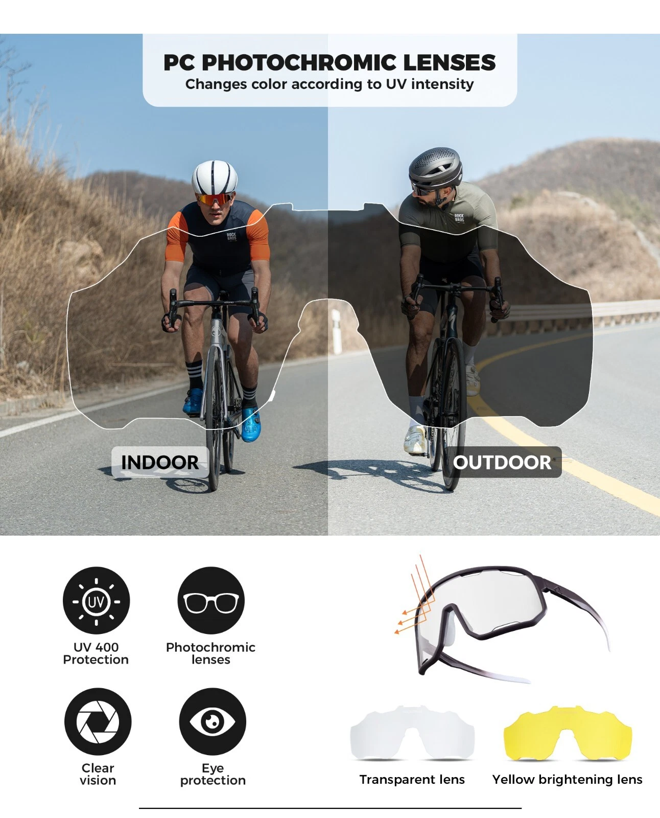 Ochelari de ciclism ROCKBROS, polarizati, unisex, lentile interschimbabile [3]