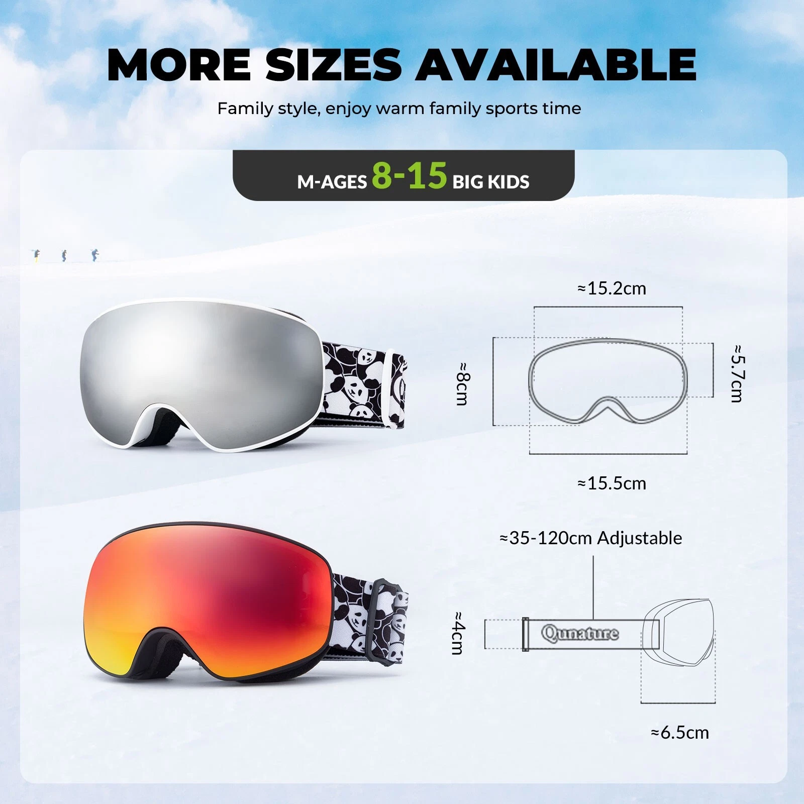 Ochelari de schi Qunature, ochelari pentru snowboard, pentru copii [2]
