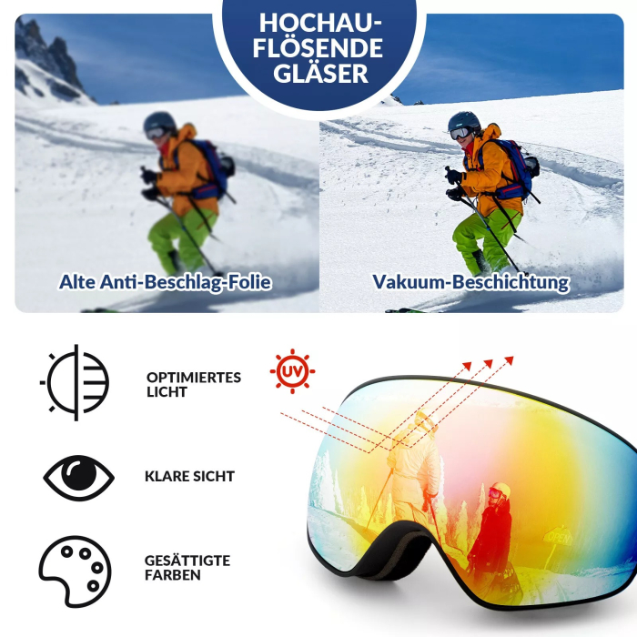 Ochelari de schi ROCKBROS, ochelari de zăpadă, ochelari de protecție anti-aburire pentru copii, pentru snowboard [5]