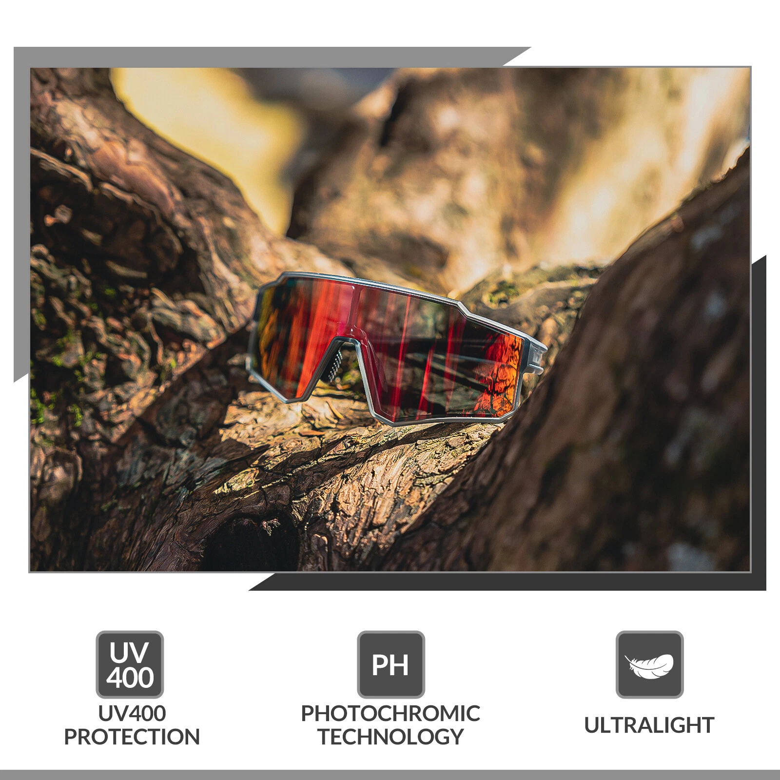 Ochelari de soare polarizați ROCKBROS pentru ciclism, UV400 [2]