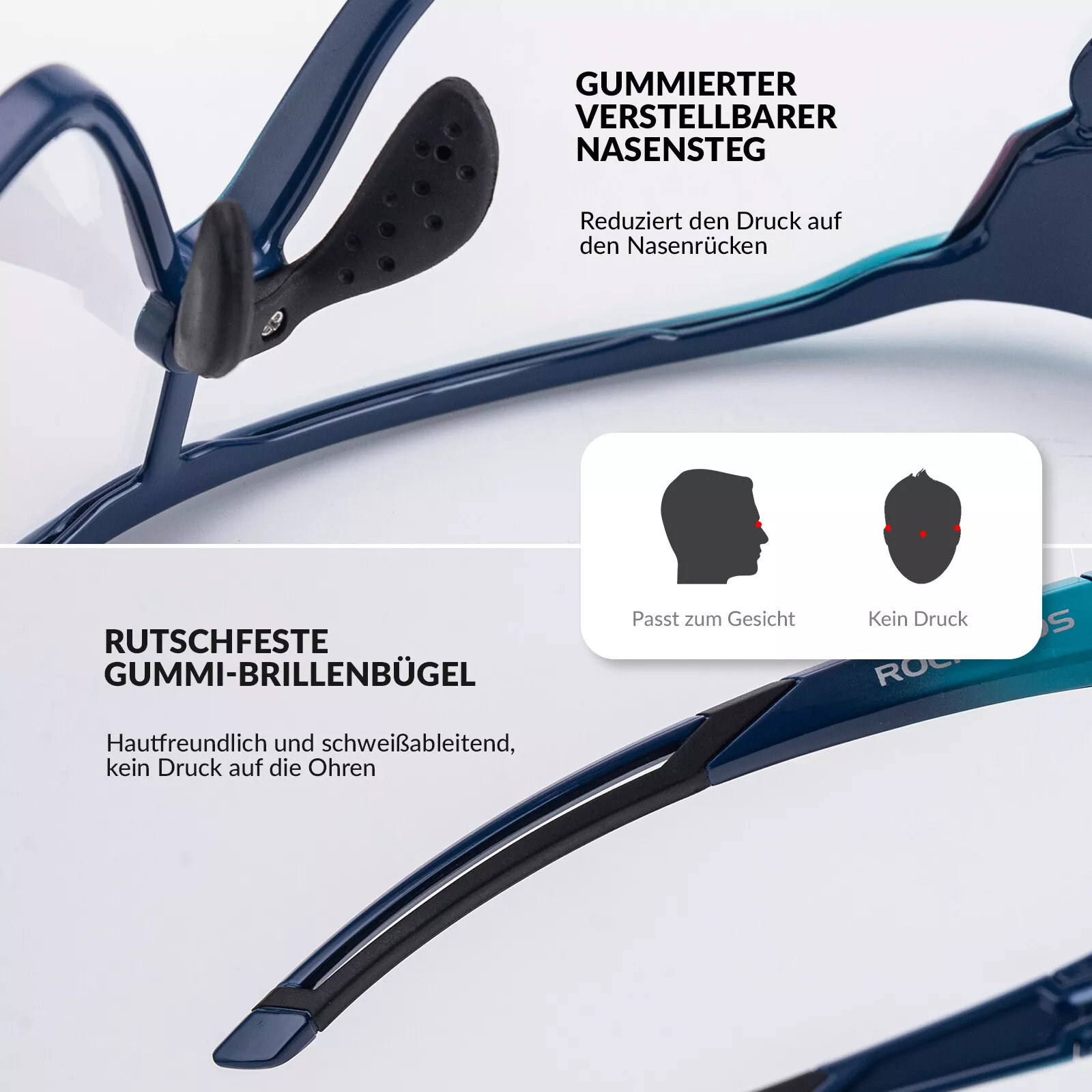 Ochelari sport pentru copii albastru gradient SP314, Rockbros, polarizati/fotocromatici , protectie UV400, albastru, 8-14 ani [5]