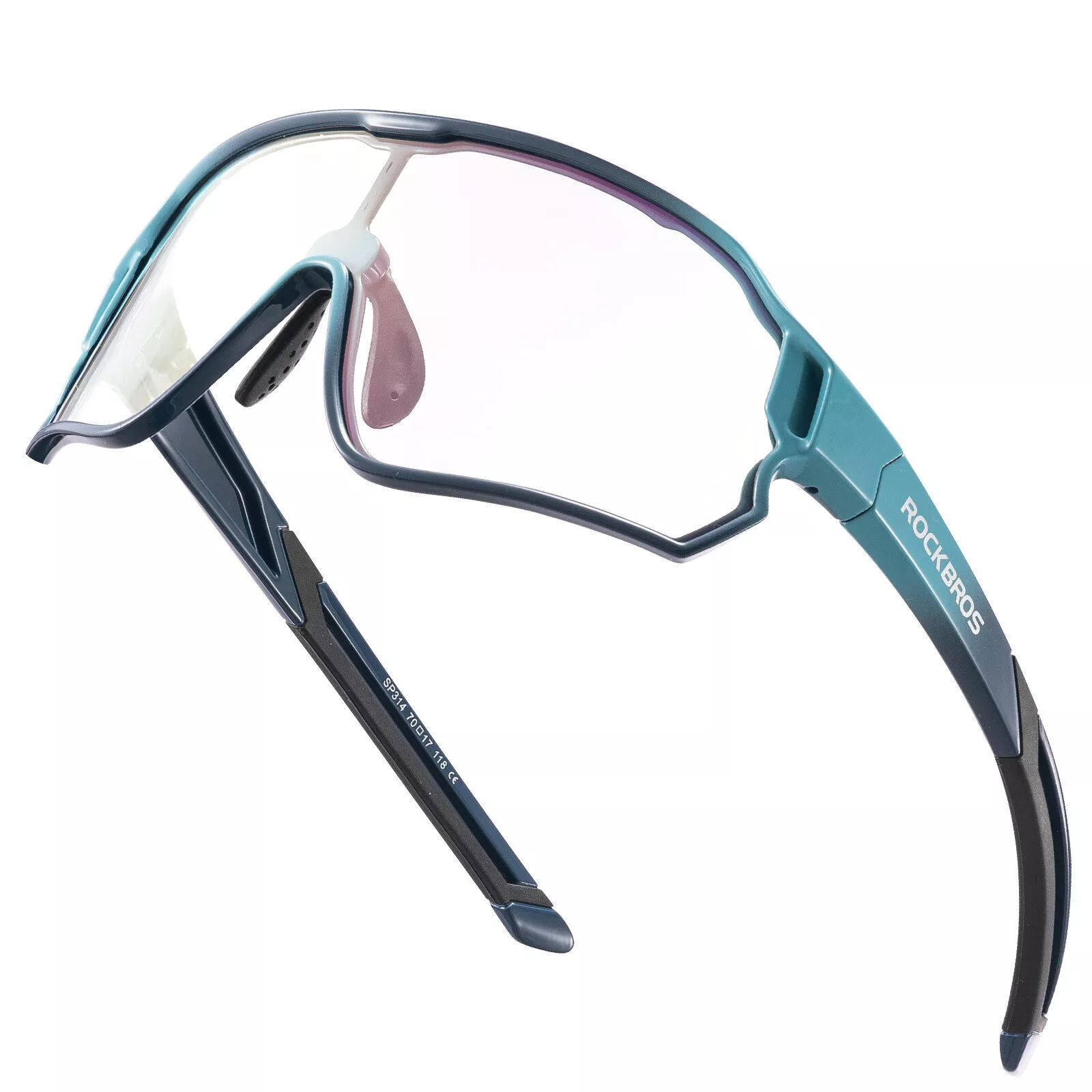 Ochelari sport pentru copii albastru gradient SP314, Rockbros, polarizati/fotocromatici , protectie UV400, albastru, 8-14 ani [1]