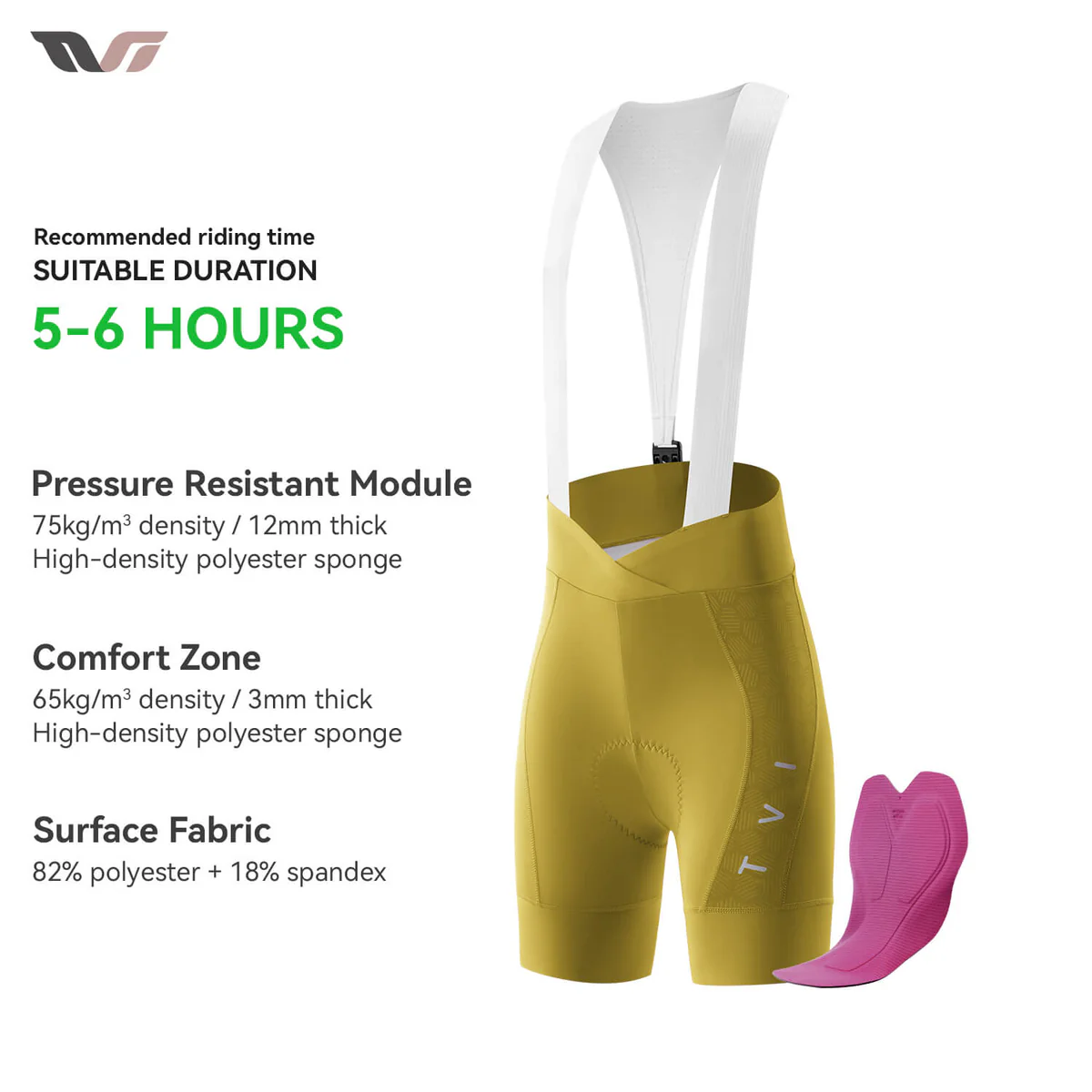 Pantaloni scurți de ciclism pentru femei Summer Performance, cu bretele și închidere magnetică, marime M [3]