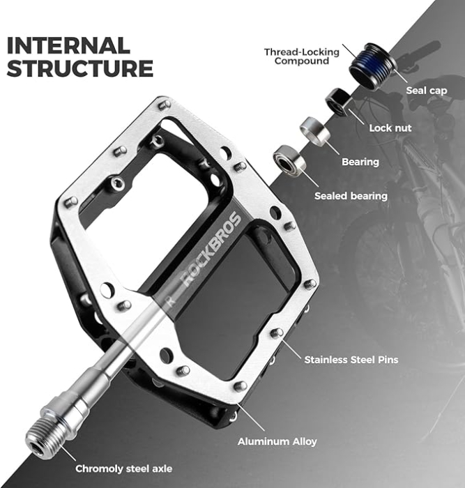Pedale pentru bicicletă ROCKBROS, pedale plate din aluminiu [3]