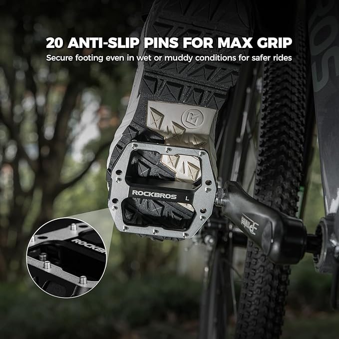 Pedale pentru bicicletă ROCKBROS, pedale plate din aluminiu [7]