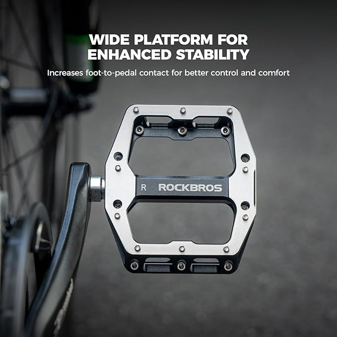 Pedale pentru bicicletă ROCKBROS, pedale plate din aluminiu [4]