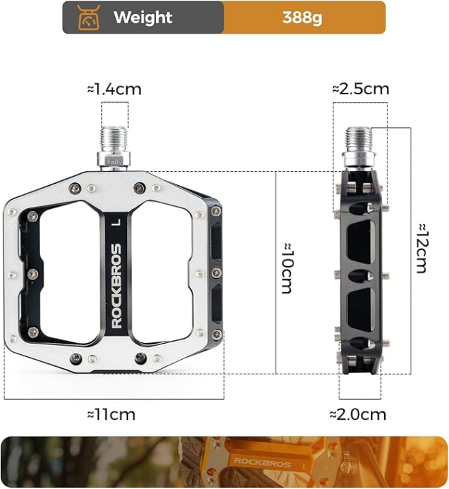 Pedale pentru bicicletă ROCKBROS, pedale plate din aluminiu [2]
