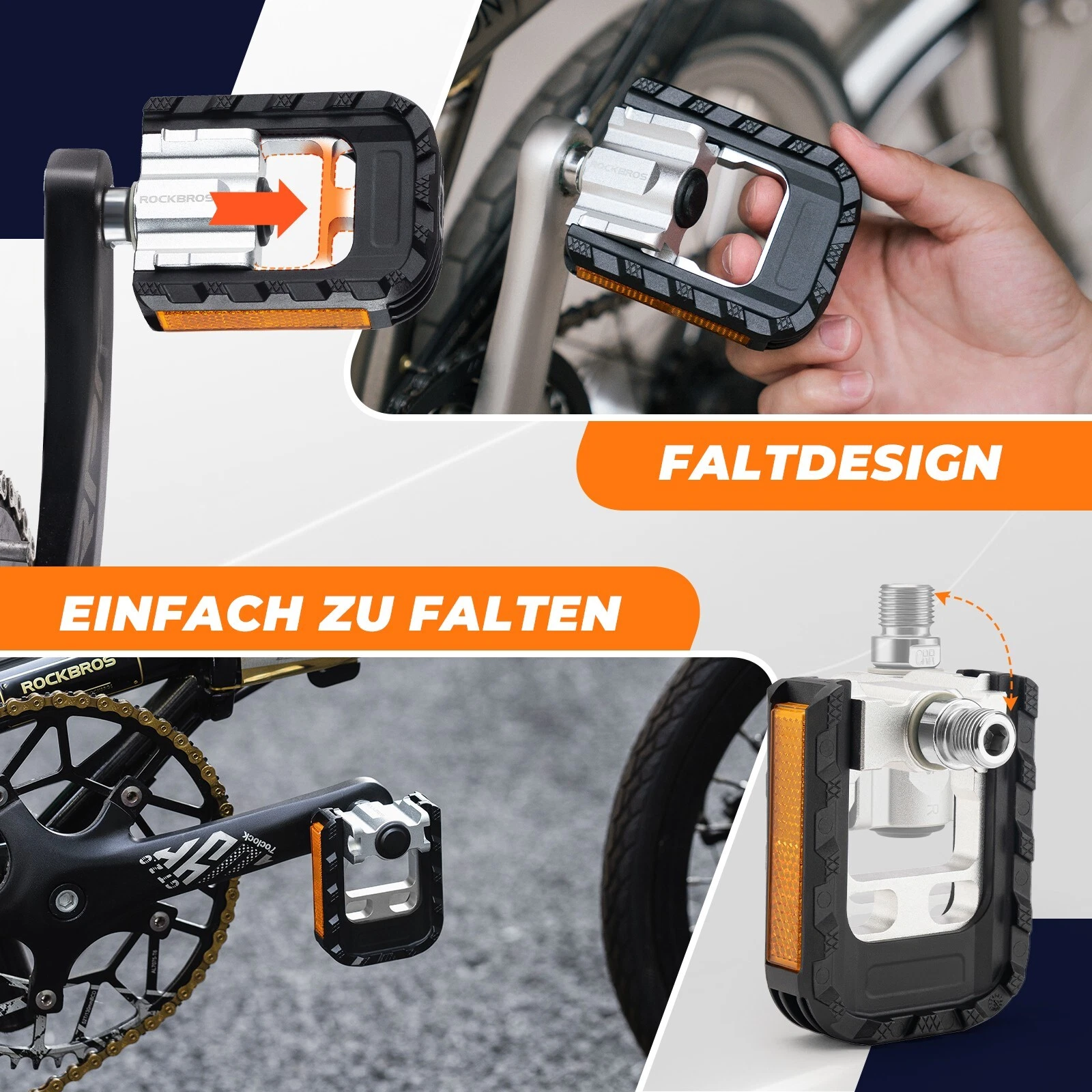 Pedale pentru bicicletă ROCKBROS, pedale pliabile din aluminiu [3]