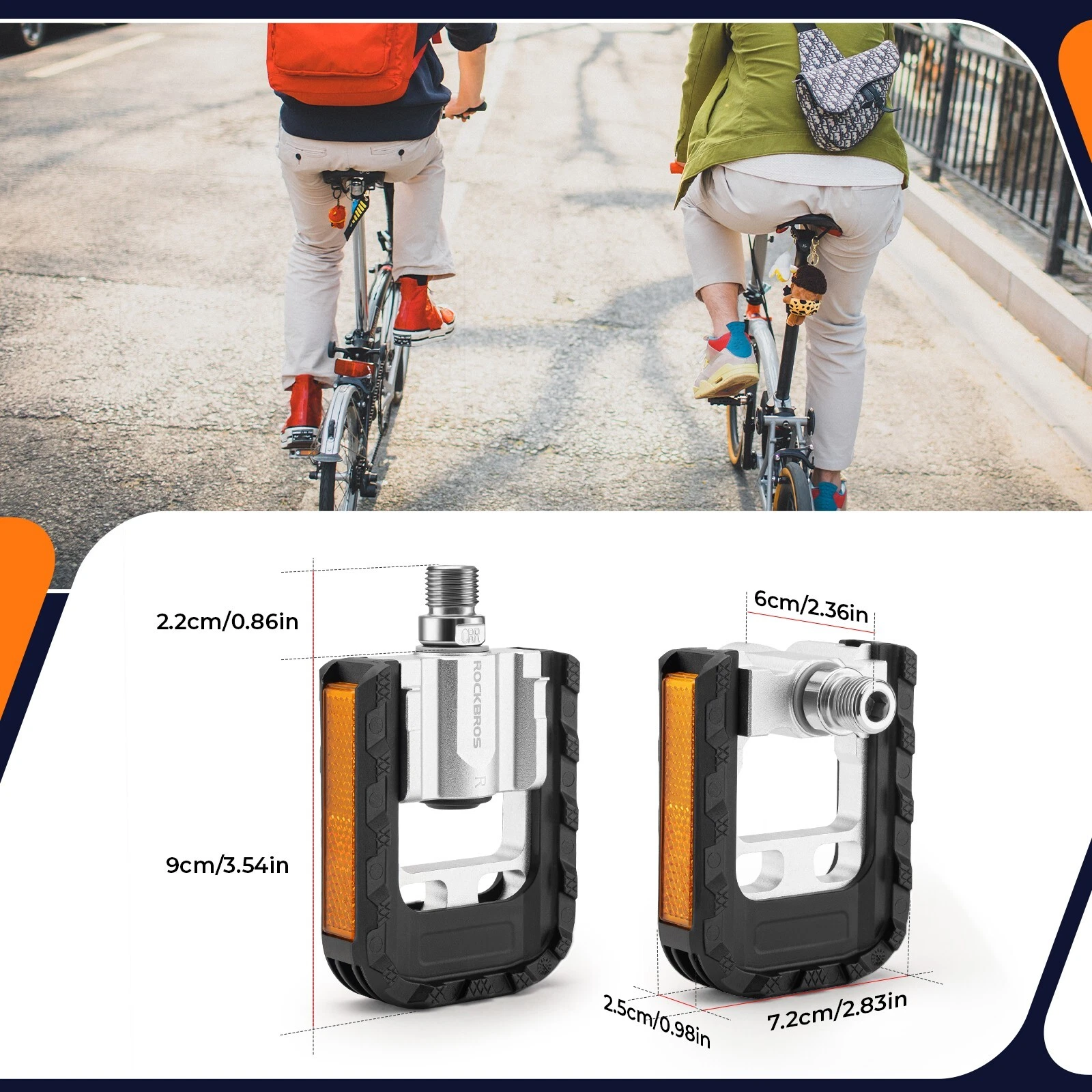 Pedale pentru bicicletă ROCKBROS, pedale pliabile din aluminiu [6]