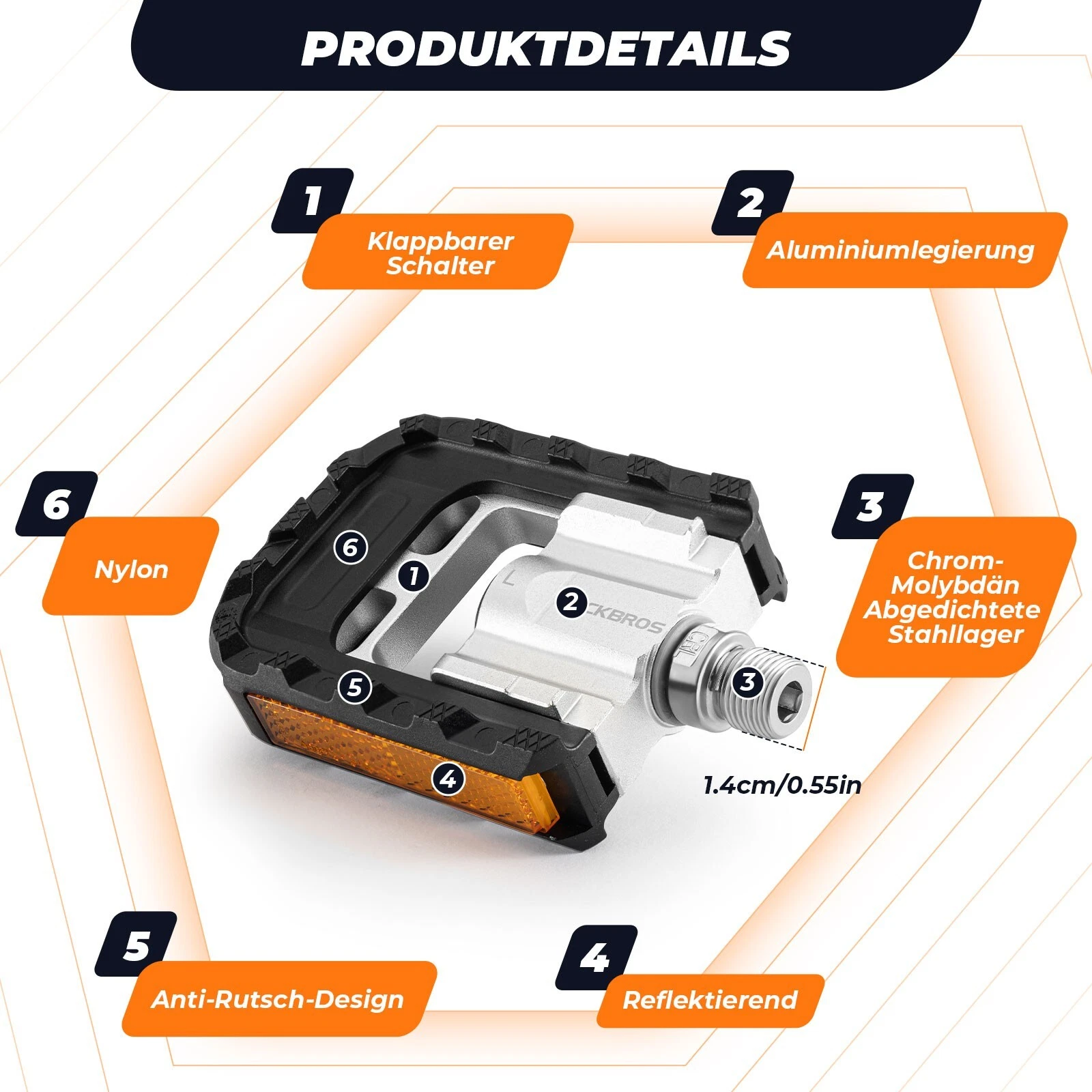 Pedale pentru bicicletă ROCKBROS, pedale pliabile din aluminiu [5]