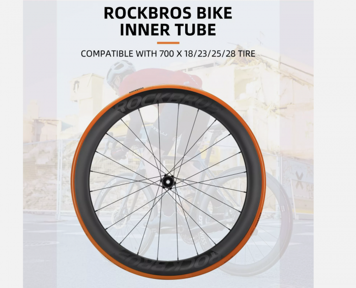 ROCKBROS Cameră de bicicletă 700 x 18/28C, TPU Valvă Presta 65 mm, Bicicletă de șosea [2]