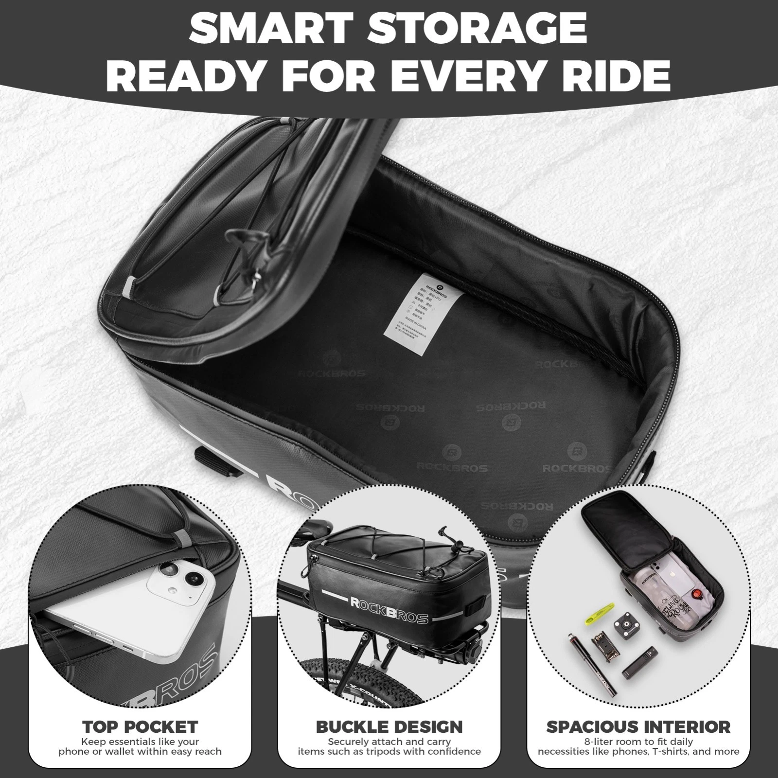 ROCKBROS Geanta de bicicletă impermeabila 5-8L [7]