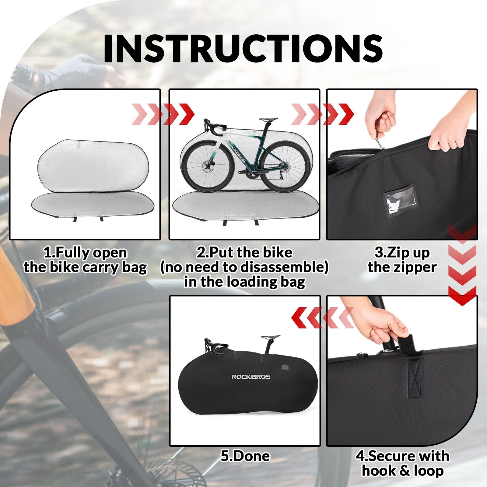 ROCKBROS Geantă de transport pentru bicicletă [7]