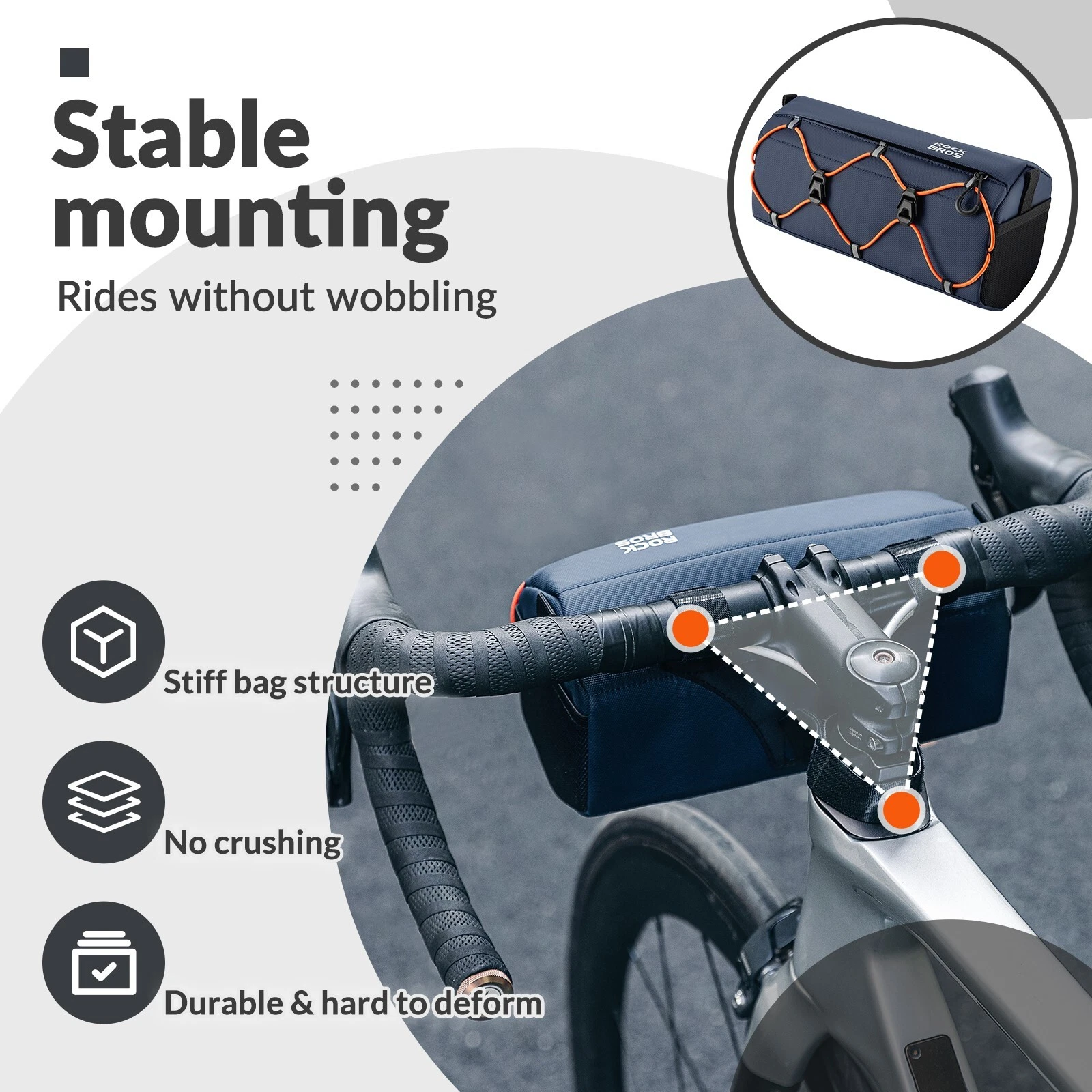 ROCKBROS Geantă ghidon bicicletă 2.2L cu suport pentru umăr crossbody MTB [3]