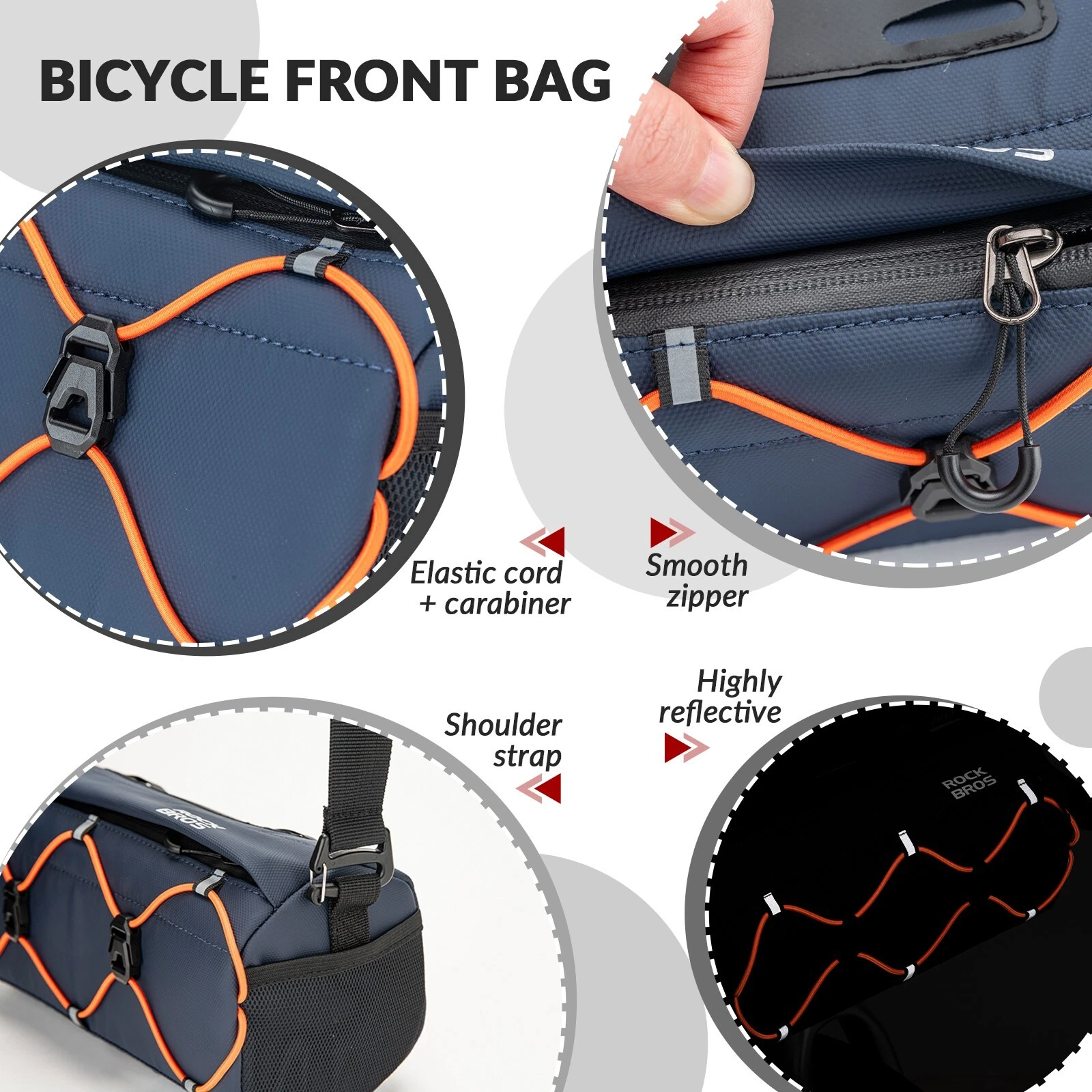 ROCKBROS Geantă ghidon bicicletă 2.2L cu suport pentru umăr crossbody MTB [5]