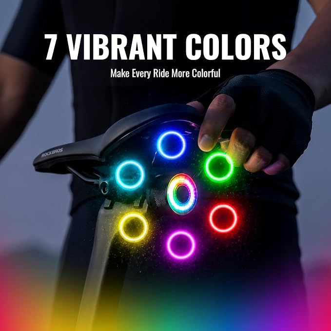 ROCKBROS Lumină inteligentă spate pentru bicicletă, senzor de frână, pornire [4]