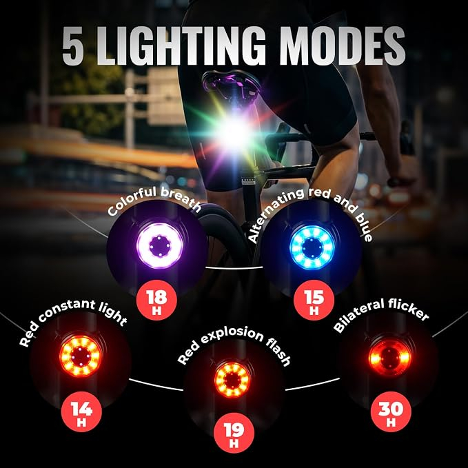 ROCKBROS Lumină inteligentă spate pentru bicicletă, senzor de frână, pornire [3]
