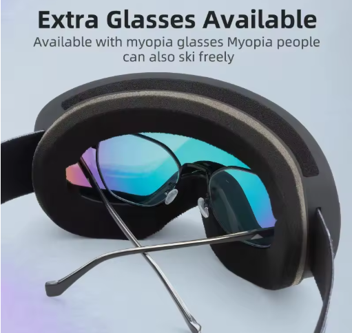 ROCKBROS Ochelari de schi, ochelari de zăpadă, ochelari pentru adulți, cu protecție anti-ceață, pentru snowboard, negru SP284 [3]