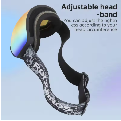 ROCKBROS Ochelari de schi, ochelari de zăpadă, ochelari pentru adulți, cu protecție anti-ceață, pentru snowboard, negru SP284 [2]