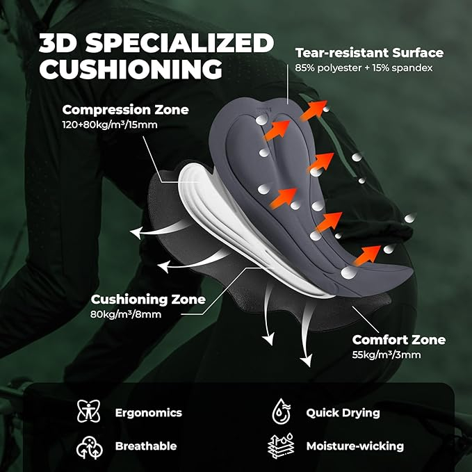 ROCKBROS Pantaloni scurți cu bretele pentru bărbați, L [4]