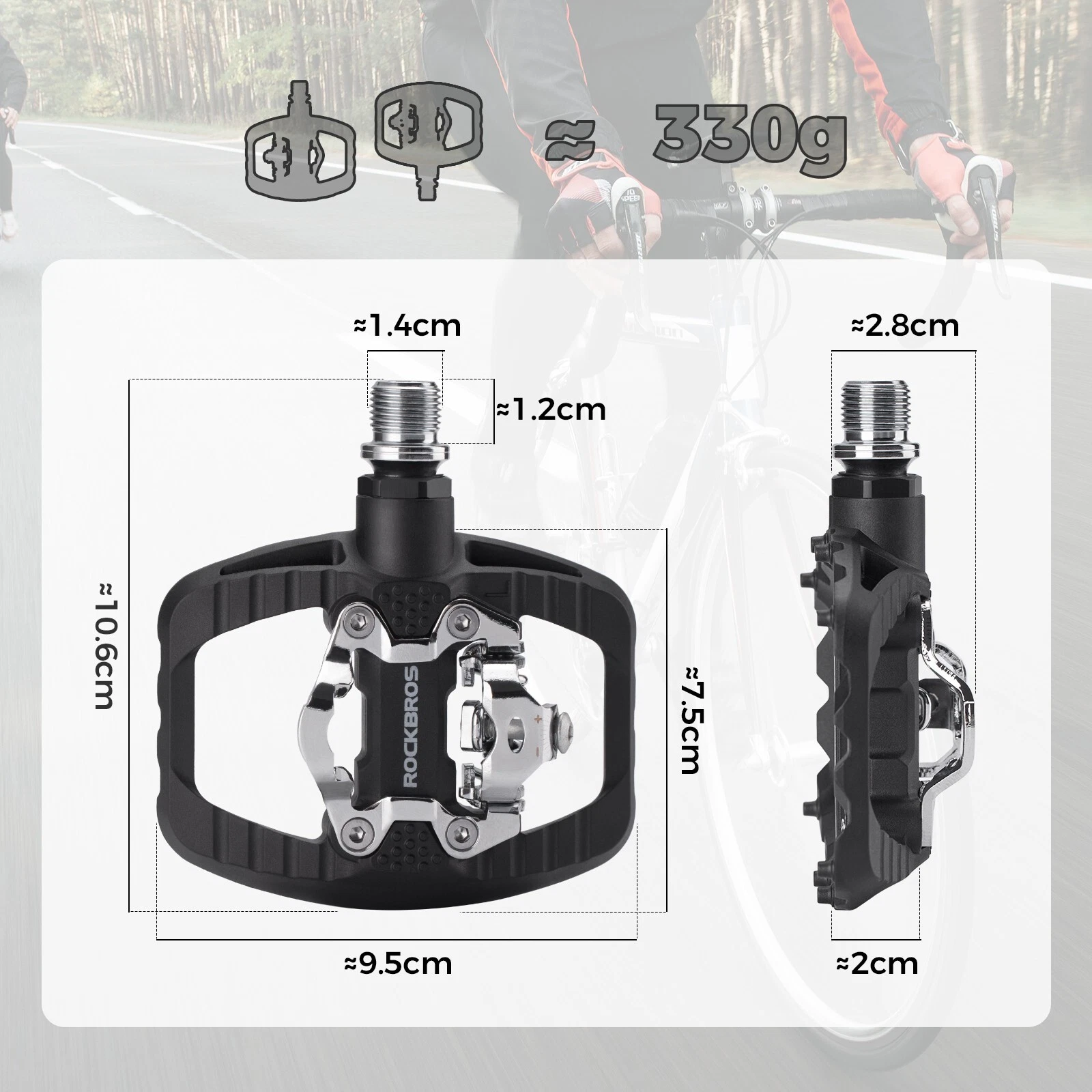 ROCKBROS pedale pentru bicicletă, 2 în 1 MTB [3]