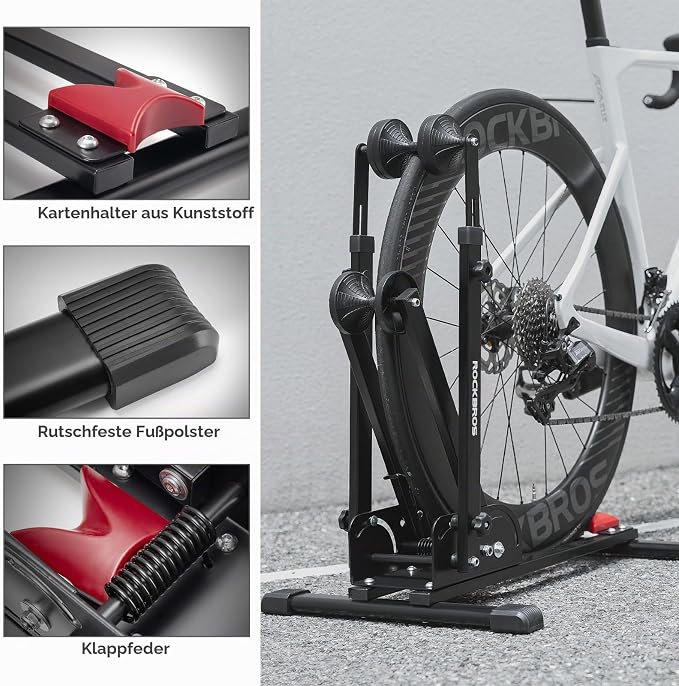 Suport de bicicletă Rockbros din oțel carbon, suport pliabil pentru podea [4]
