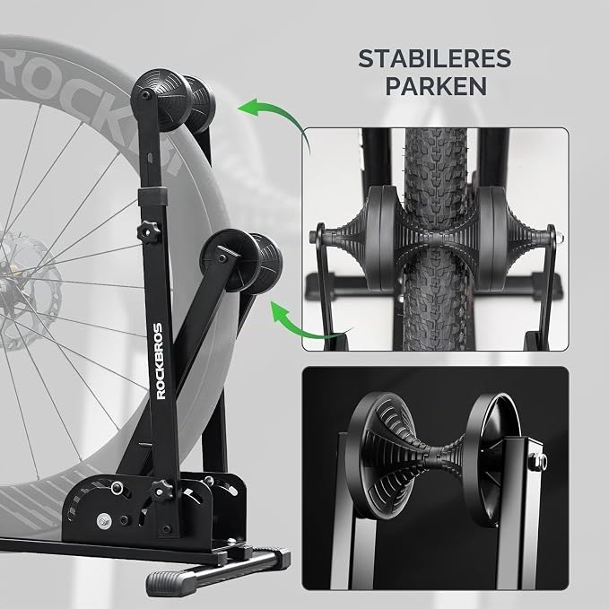 Suport de bicicletă Rockbros din oțel carbon, suport pliabil pentru podea [2]