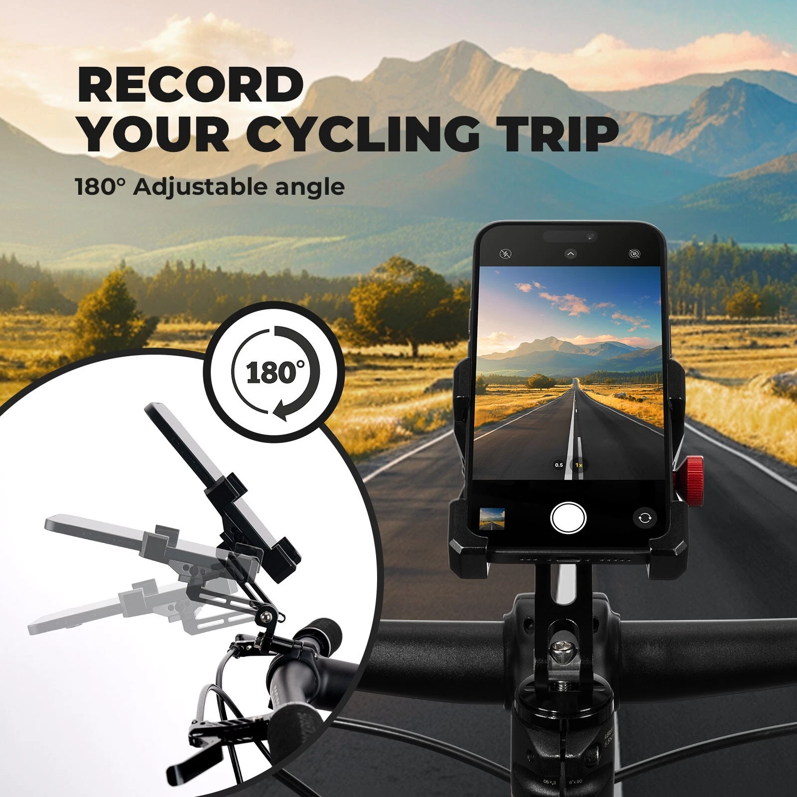 Suport telefon bicicletă Rockbros – Prindere pe cuveta direcției/ headset, pentru smartphone 4.7–7.09" [3]