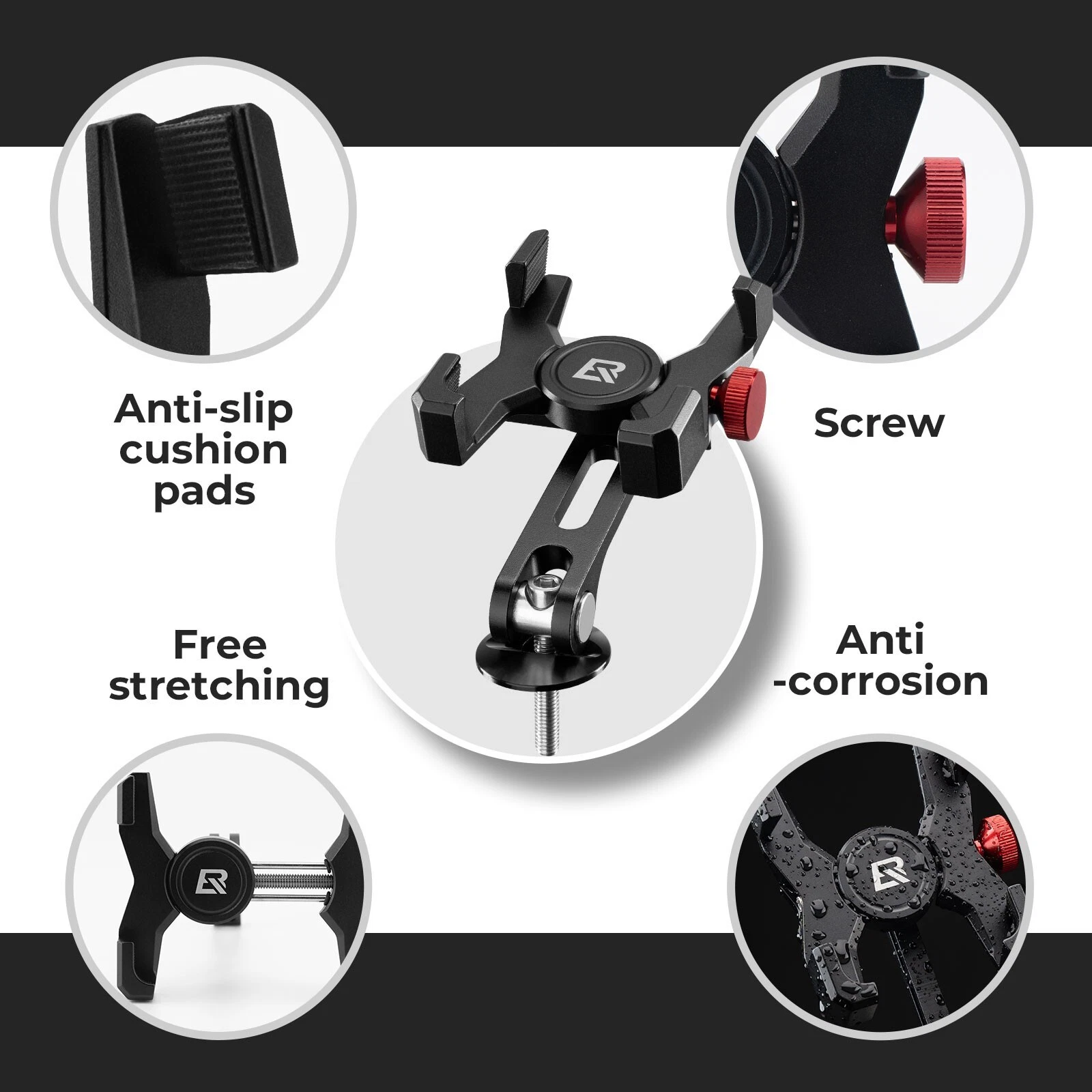 Suport telefon bicicletă Rockbros – Prindere pe cuveta direcției/ headset, pentru smartphone 4.7–7.09" [4]