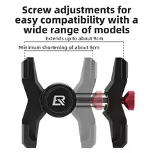 Suport telefon in X, Rockbros, aluminiu, negru [3]