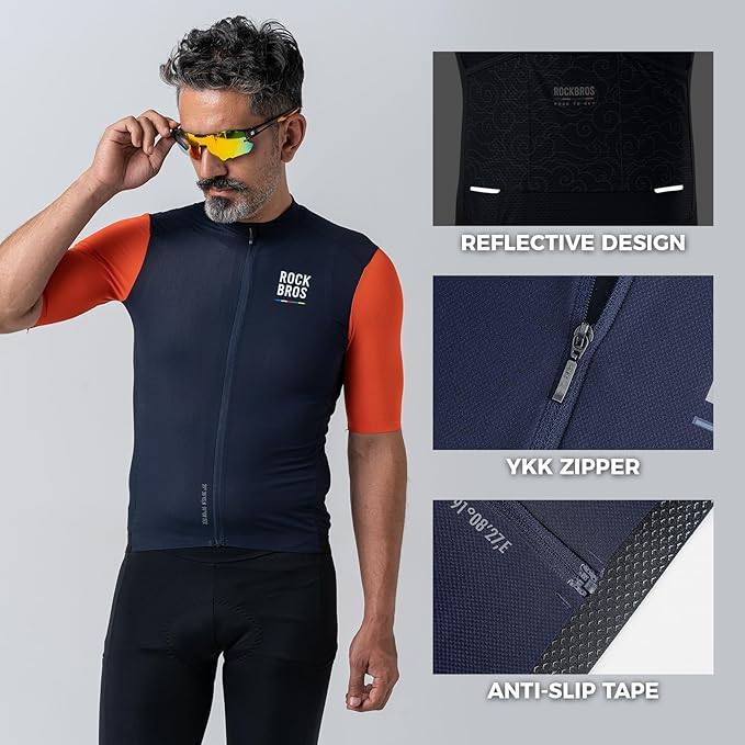 Tricou de ciclism Rockbros bărbați, cu mânecă scurtă, cu uscare rapidă, pentru biciclete de șosea, MTB, XL [3]