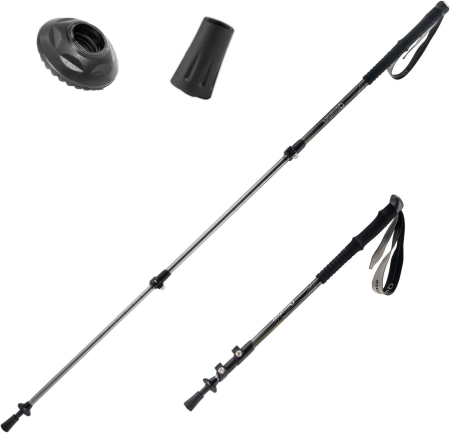 Outdoor - Bat de drumeție, bat de trekking, reglabil 62–135 cm, telescopice, aluminiu,pentru alpinism, camping, hiking