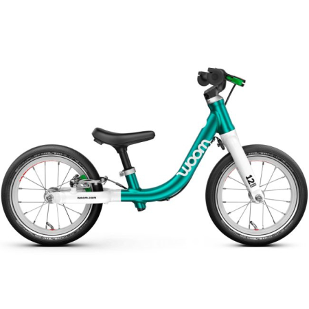 Biciclete - Bicicleta copii Woom 1 Go cu roti 12" - albastru Metallic Turquoise Petrol