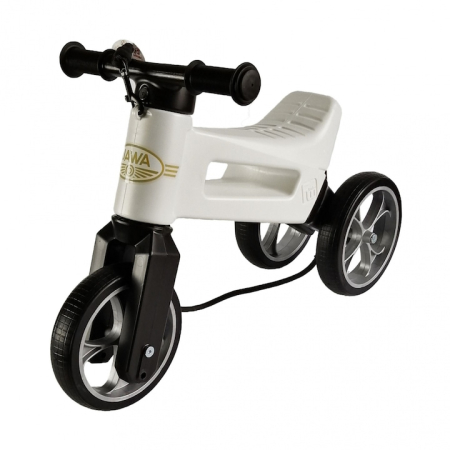 Biciclete copii - Bicicletă fără pedale 2 in 1 Funny Wheels Rider SuperSport Jawa White Exclusiv