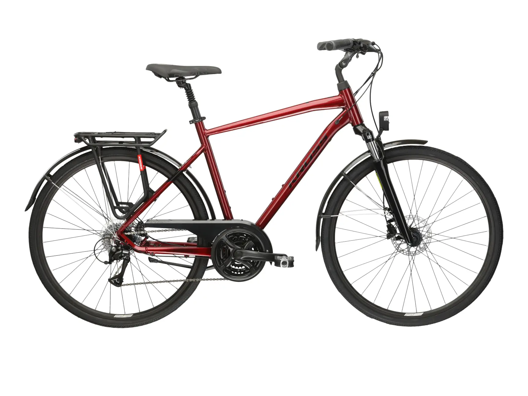 Biciclete adulti - Bicicleta KROSS TRANS 4.0  28" Ruby-Negru-Red Glossy