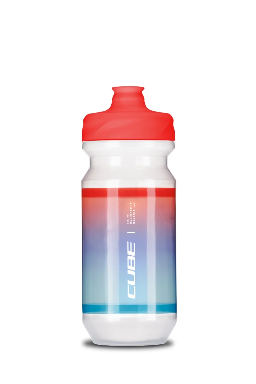Accesorii - Bidon CUBE Flow 500 ml Teamline alb/rosu/albastru