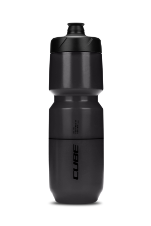 Bidoane de apa - Bidon pentru bicicletă Cube Flow 750ml, negru, material LDPE, capacitate mare, ușor de curățat