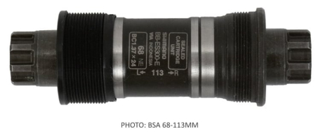 Angrenaje pedaliere - Butuc pedalier Shimano BB-ES300-E, e-type, bsa, 68-113mm, octalink, fara suruburi de fixare