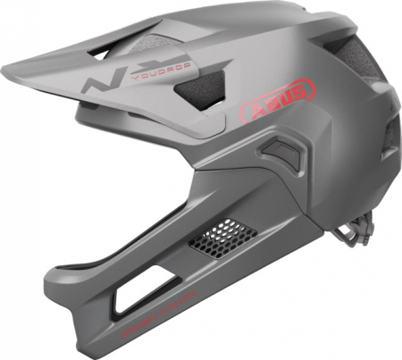 Casti - Casca copii MTB Full Face ABUS YouDrop Titanium Silver, S (48-55 cm)