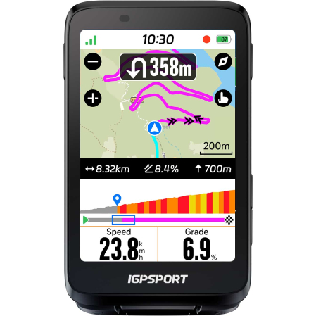 Kilometraje, ceasuri, GPS - Ciclocomputer GPS iGPSPORT BiNavi Negru, ecran 3.5"