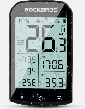 Kilometraje, ceasuri, GPS - Ciclocomputer RockBros Wireless GPS ANT+ IPX6 Vitezometru de bicicletă cu afișaj LED