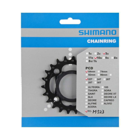 Angrenaje pedaliere - Foaie Shimano FC-M523 22T-AN neagra cu protectie