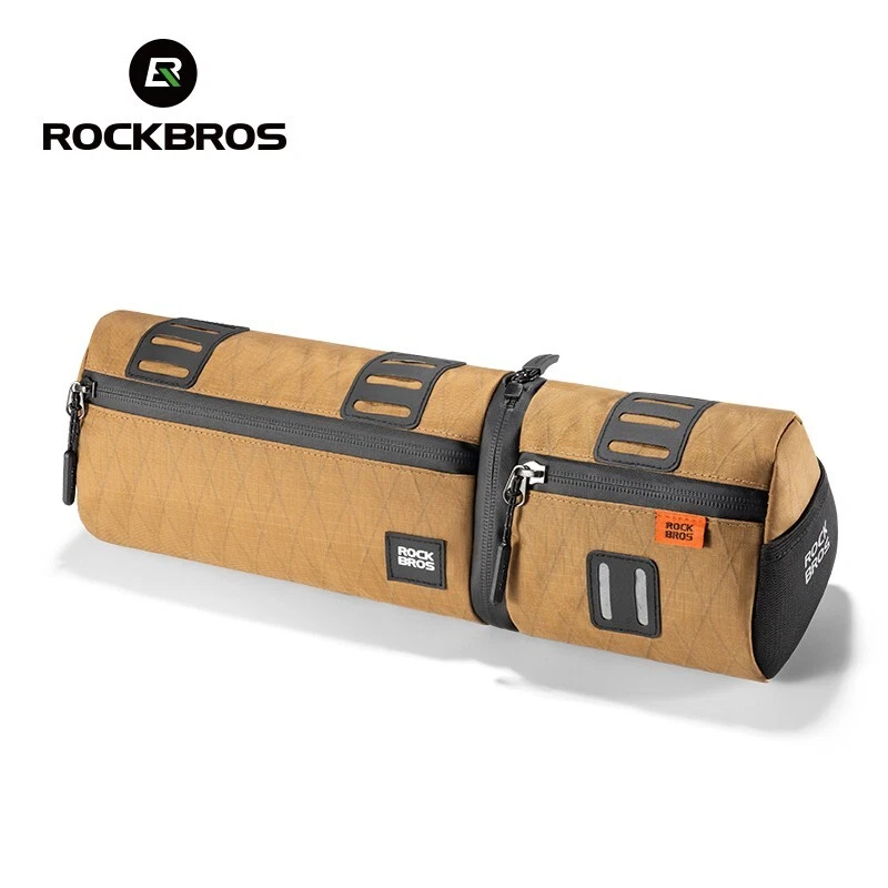 Genti/Borsete cadru - Geantă de bicicletă ROCKBROS 2 în 1, geantă dublă, geantă de șa, 2 L, culoare sand