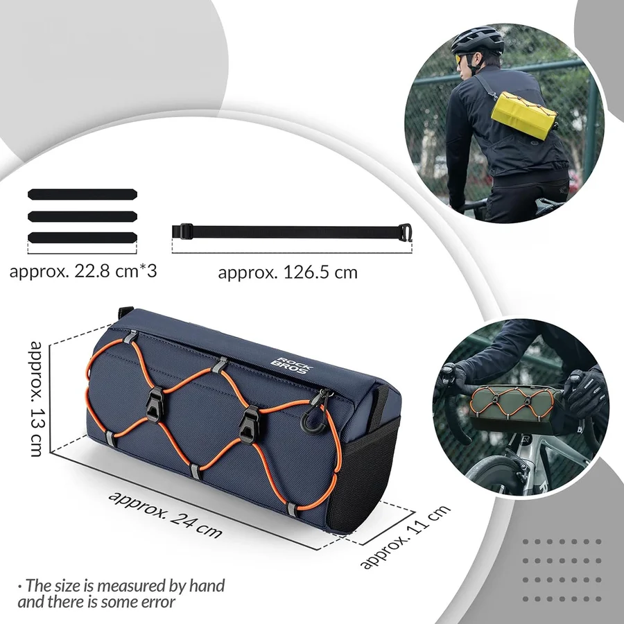 Geantă de bicicletă Rockbros, amplasare pe ghidon, 2,2 l, impermeabilă, cu bandă elastică [4]