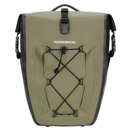 Accesorii - Geantă portbagaj Rockbros , 25 L, impermeabilă, negru-verde