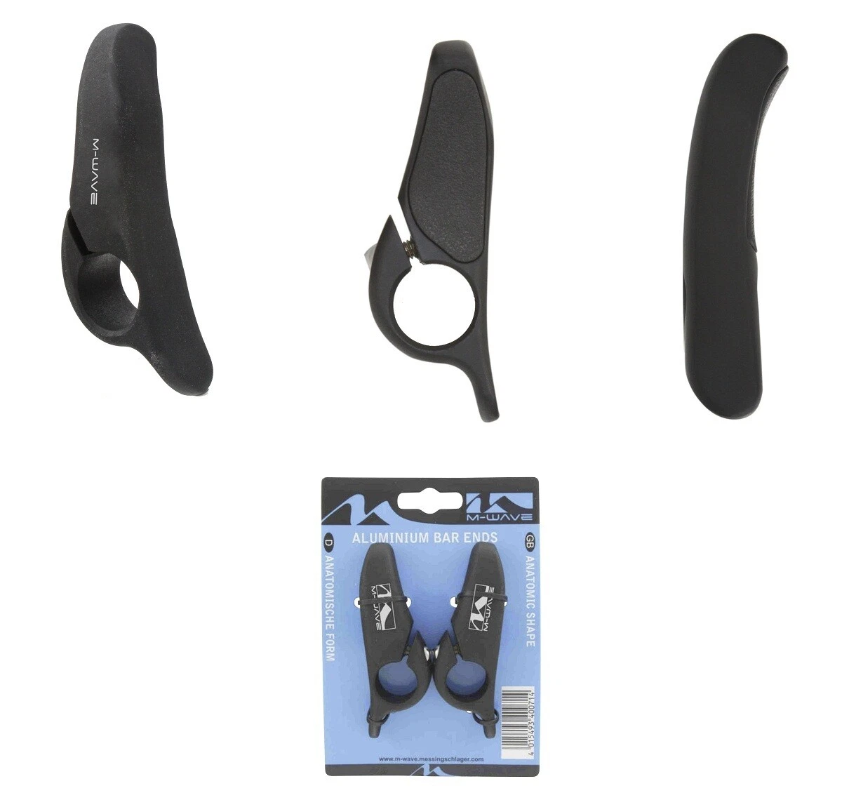 Piese - Mânere Ghidon M-Wave, aluminiu, negre