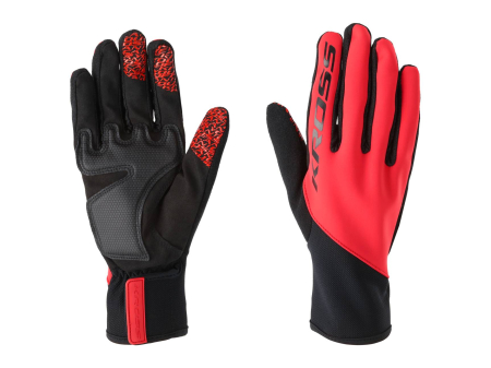 Echipamente - Mănuși cu degete KROSS Contravento,  roșu/negru, XL